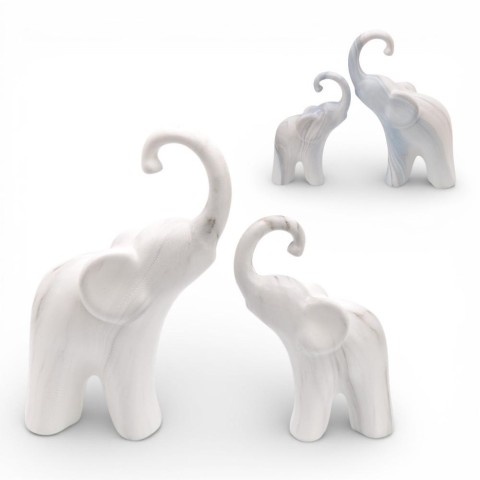 COPPIA ELEFANTI CERAMICA CM.16